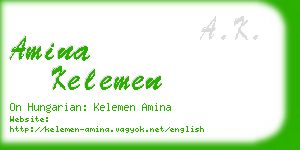 amina kelemen business card